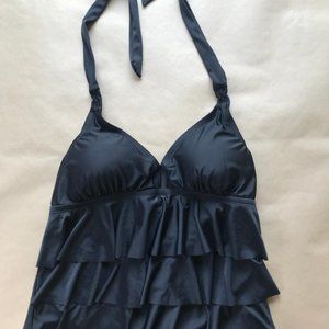 Catalina Black ruffle tankini top